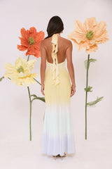 Sundown Dreams Halter Maxi Dress Yellow