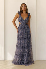 Whisper Lane Maxi Dress Slate Blue