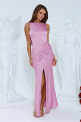Icon In Action Satin Maxi Dress Pink