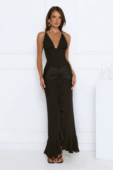 Radiant Soir茅e Maxi Dress Black