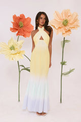 Sundown Dreams Halter Maxi Dress Yellow