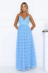 Outfit Highlight Tulle Maxi Dress Blue