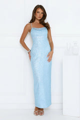 The Shine Collective Sequin Maxi Dress Blue
