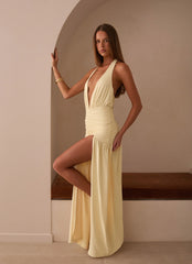 Makena Halter Maxi Dress - Yellow