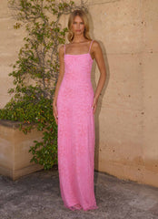 Wonyoung Beaded Maxi Dress - Pink