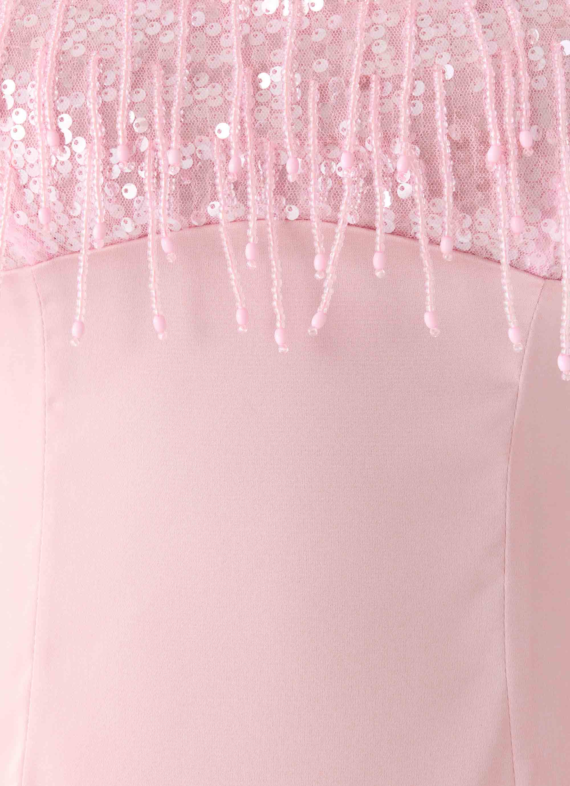 Siren Sequin Beaded Mini Dress - Pink