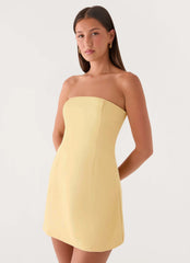 Della Strapless Mini Dress - Yellow