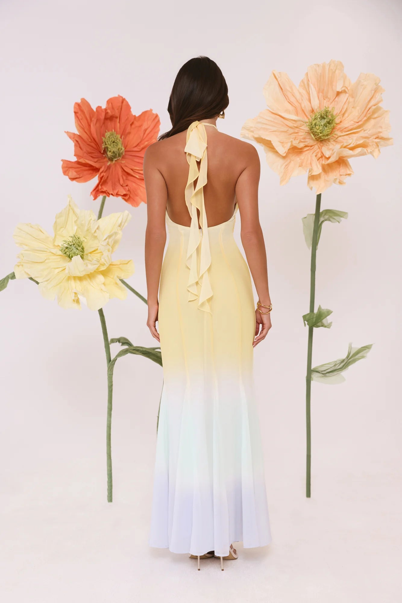 Sundown Dreams Halter Maxi Dress Yellow