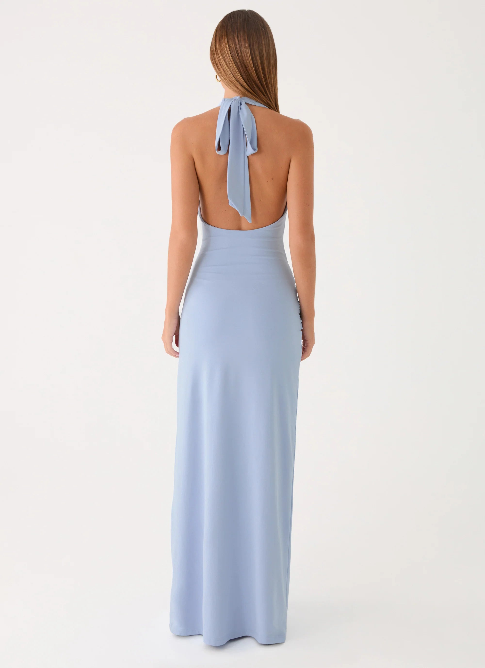 Cristal Halter Maxi Dress - Blue