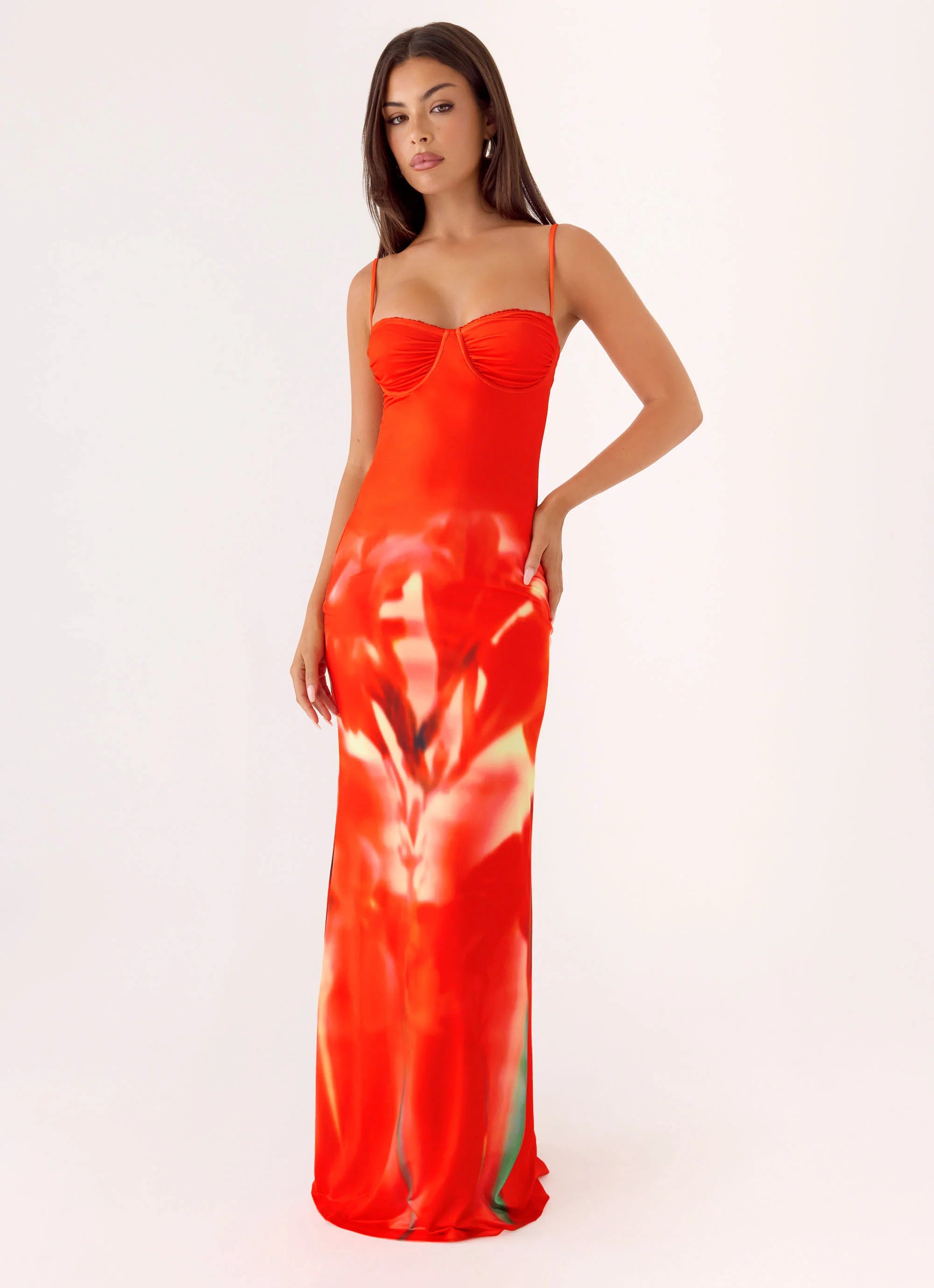 Vamonos Maxi Dress - Fire Petal