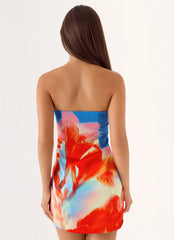 Yuha Strapless Mini Dress - Twilight Petal