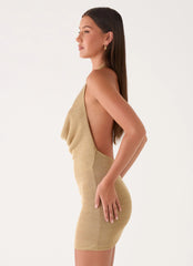 Aradie Shimmer Mini Dress - Shimmer Gold