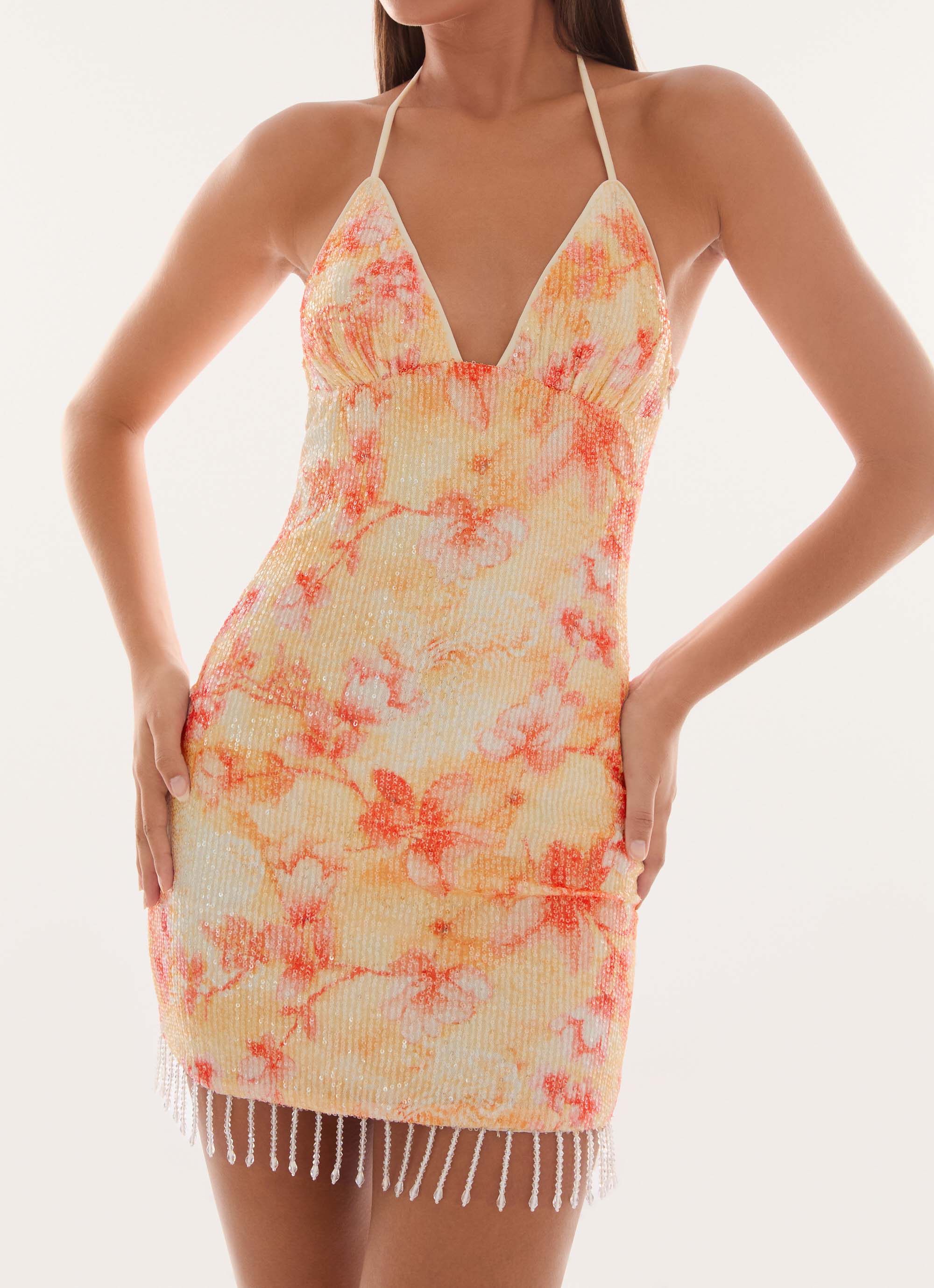 Hina Sequin Mini Dress - Sun Burnt Shimmer