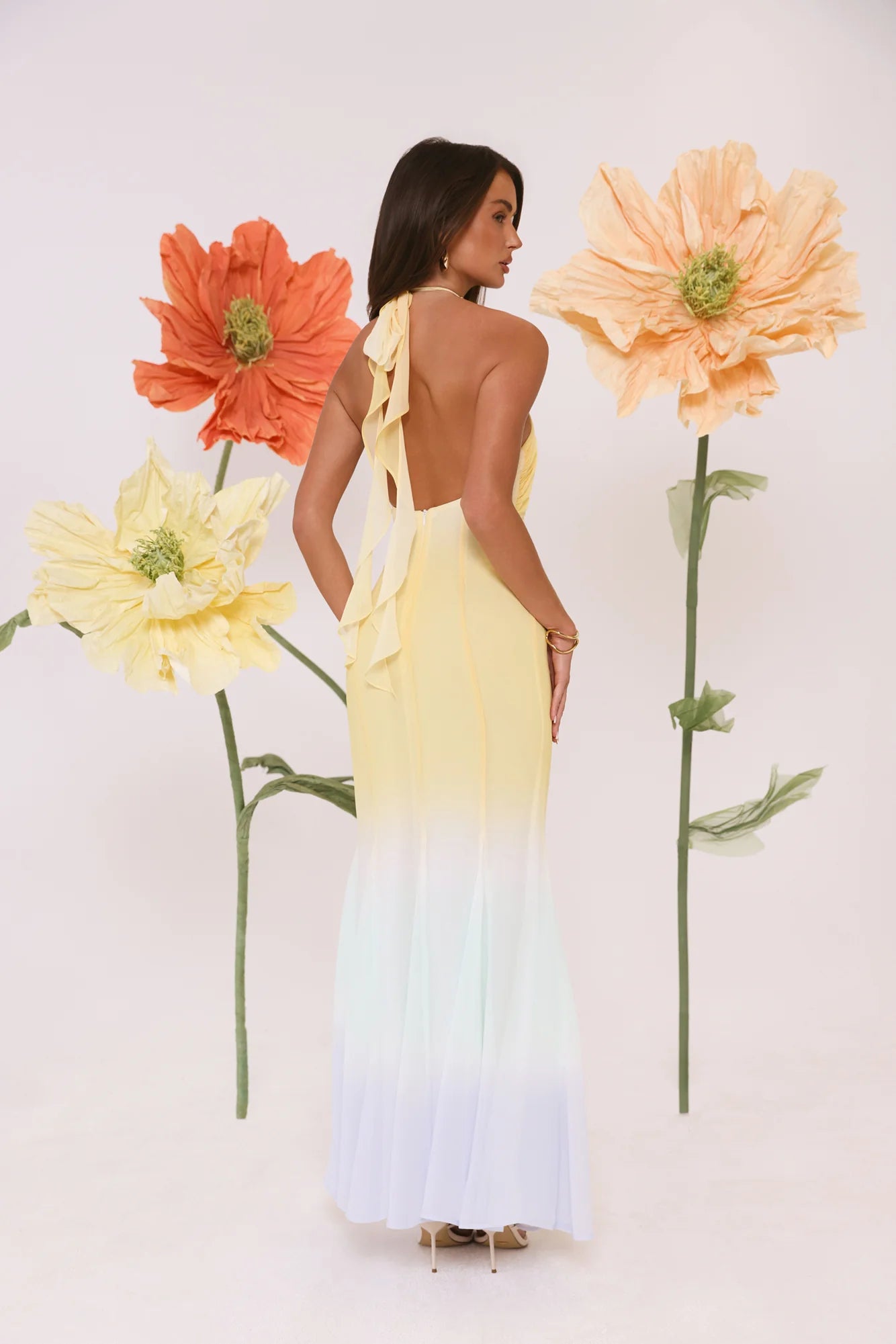 Sundown Dreams Halter Maxi Dress Yellow
