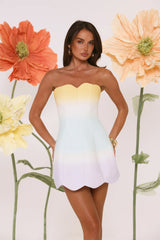 Dewdrop Dreams Strapless Mini Dress Ombre