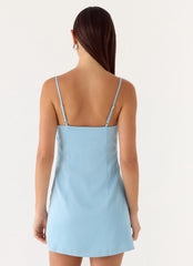 Zion Beaded Micro Mini Dress - Blue