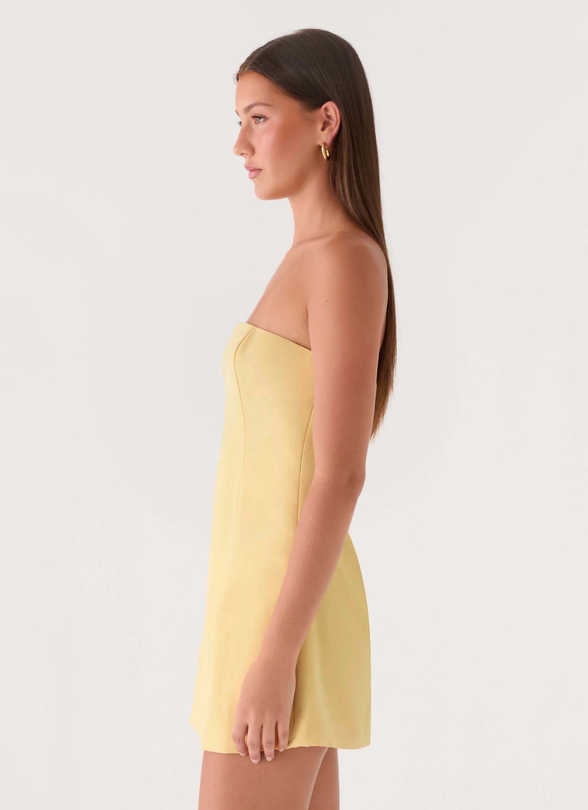 Della Strapless Mini Dress - Yellow