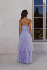 Premiere Glam Strapless Tulle Maxi Dress Lilac