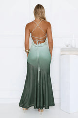 Send Me Flowers Ombre Maxi Dress Green