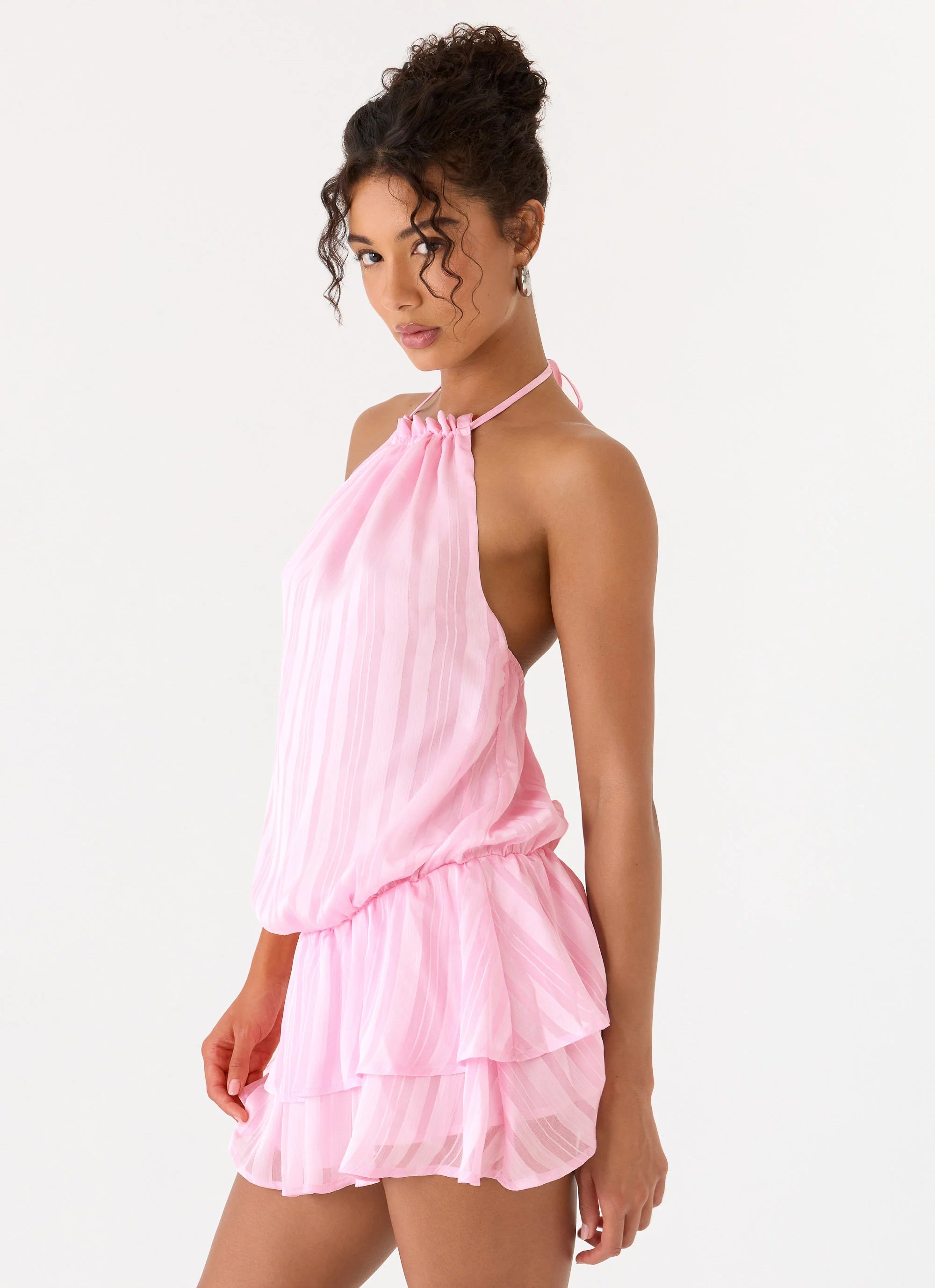 Parade Halter Mini Dress - Pink