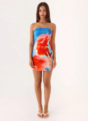 Yuha Strapless Mini Dress - Twilight Petal