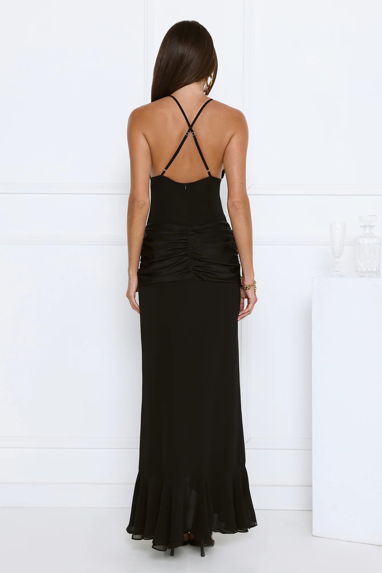 Radiant Soir茅e Maxi Dress Black