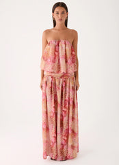 Lioras Strapless Maxi Dress - Botanic Cheetah