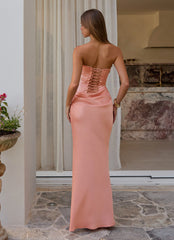 Adara Corset Maxi Dress - Peach