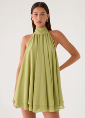 Lyrah Halter Mini Dress - Lime