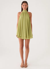 Lyrah Halter Mini Dress - Lime