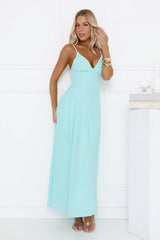 Gilded Whisper Maxi Dress Blue
