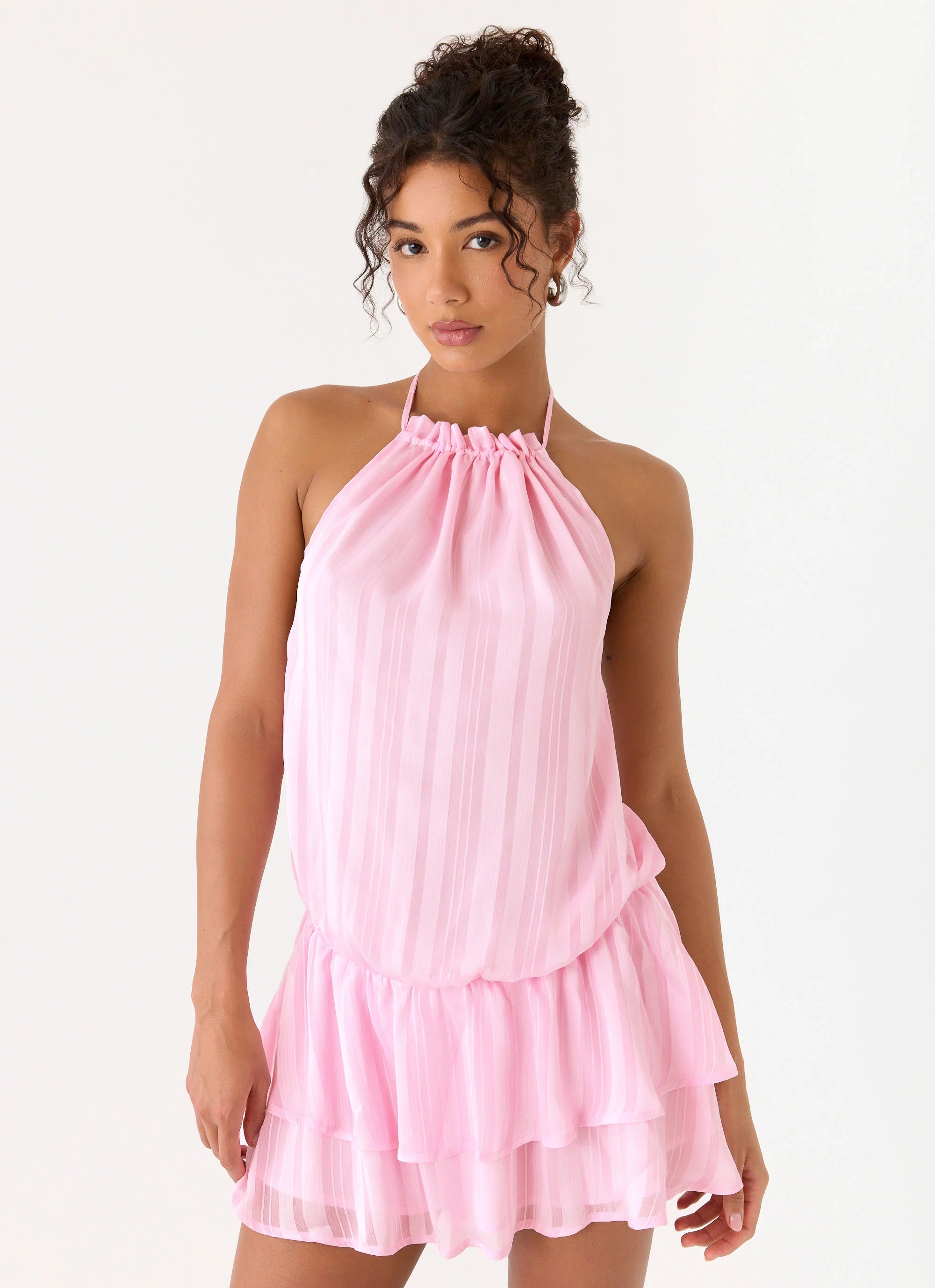 Parade Halter Mini Dress - Pink