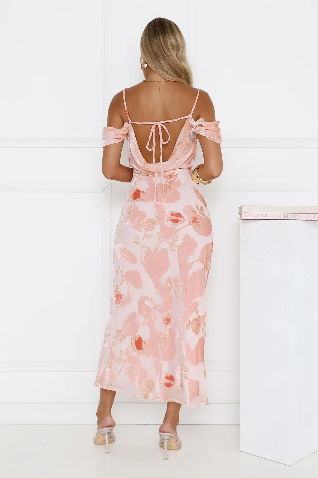 Garden Romance Off Shoulder Maxi Dress Pink