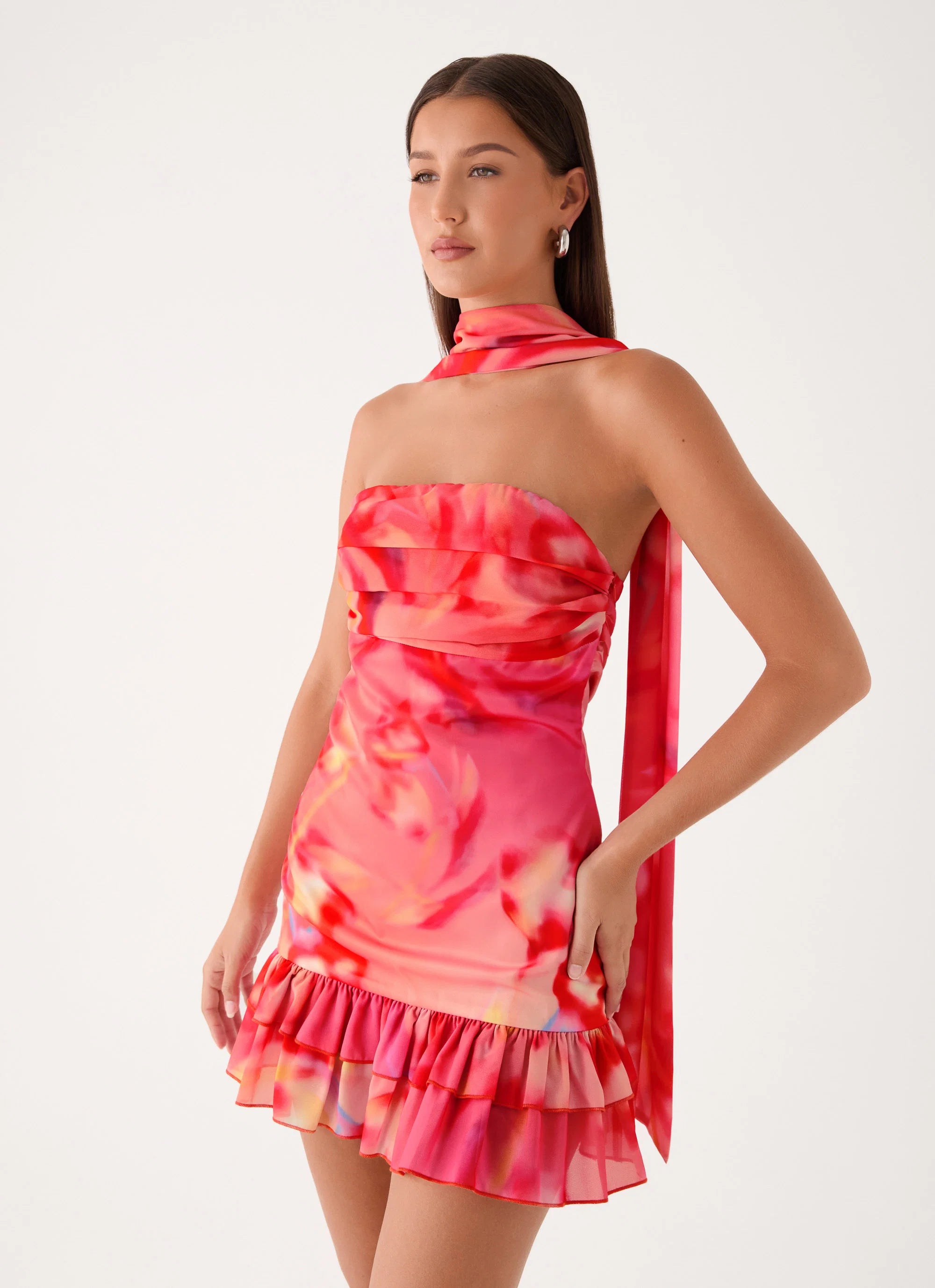 Manon Scarf Mini Dress - Sun Blushed Bloom