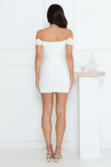 Gorgeous Nights Off Shoulder Mini Dress White