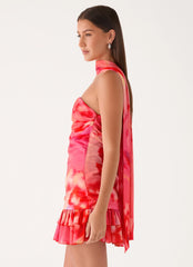 Manon Scarf Mini Dress - Sun Blushed Bloom